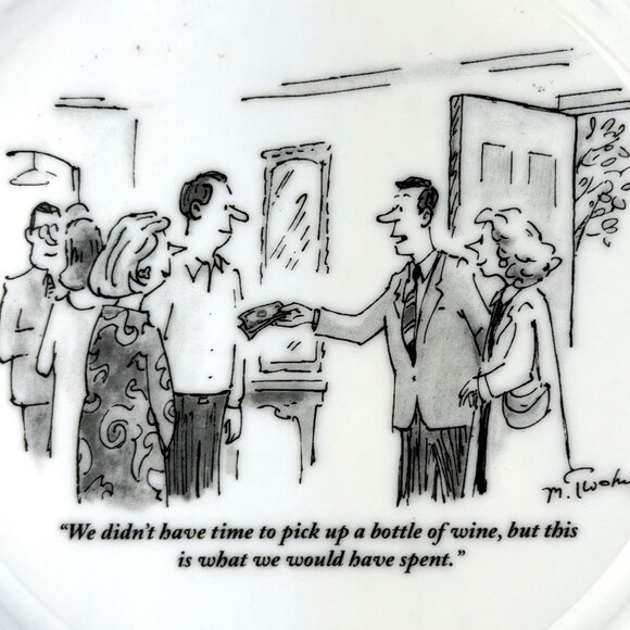 Vintage “The New Yorker” Appetizer Plate Set of 8 Cartoon Plates - Picture 4 of 10